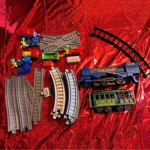 Lot Vintage Plastic Trains Cars Tracks Various Styles Kids Lionel Toys